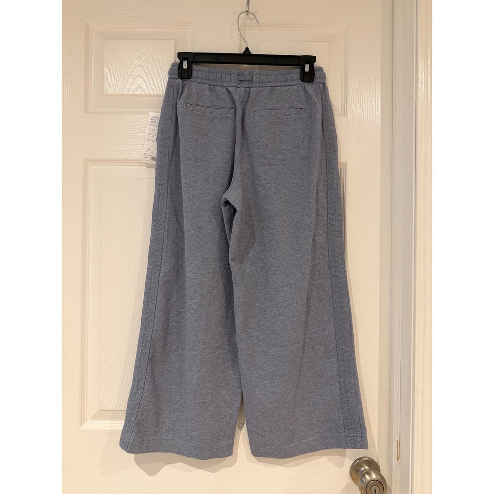 Athleta Farallon Heathered Wide Crop Pants Blue Size 2 NWT Athleisure Travel - Picture 3 of 10